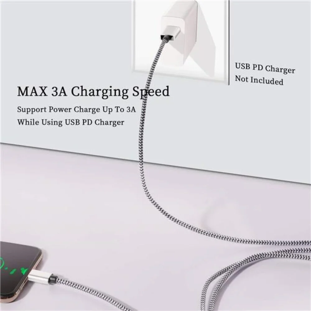 USB Type c Cable, 5 Pack (6FT) Nylon Braided USB C Cables 3A Fast Charging